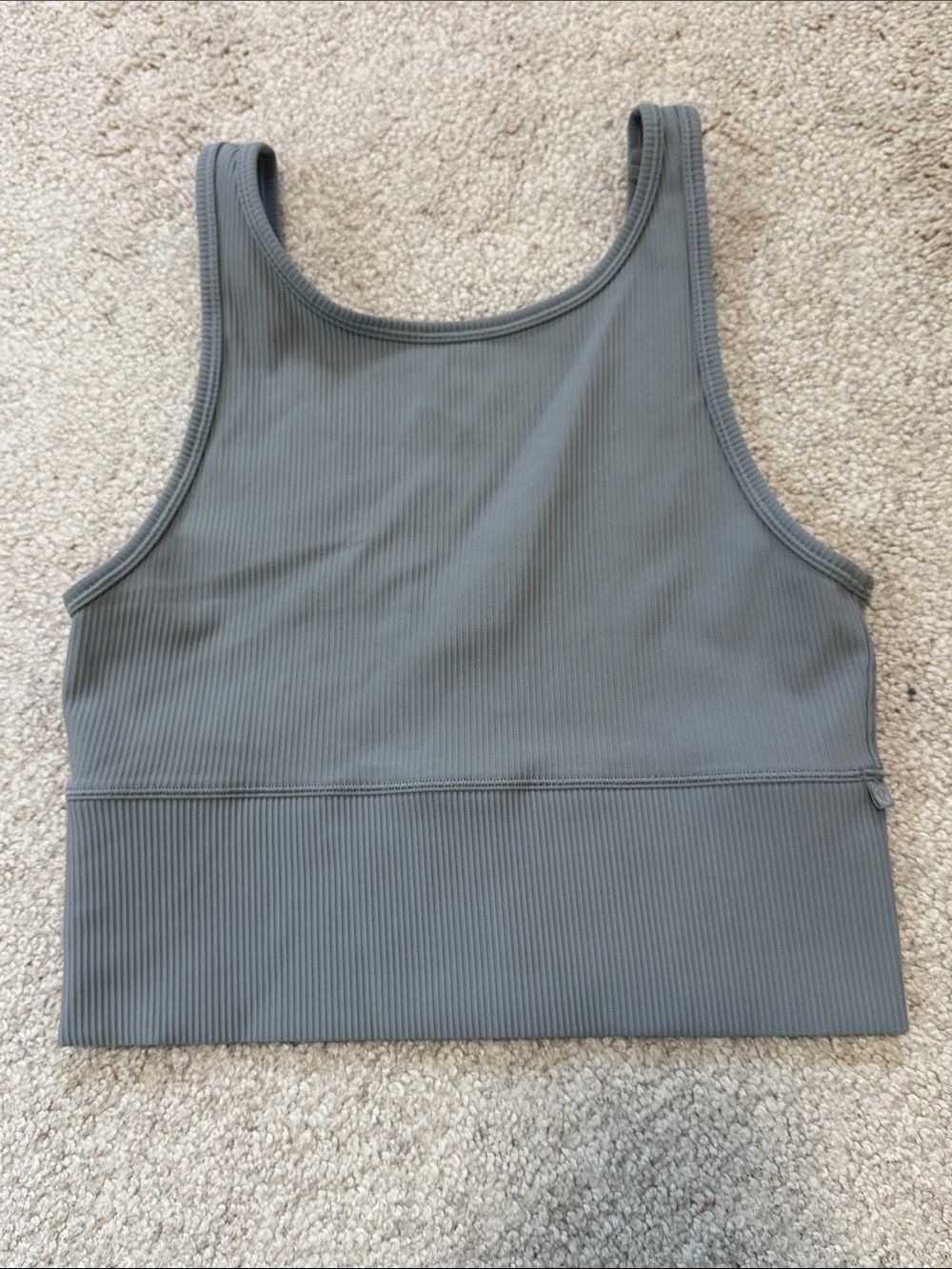 lululemon Power Pivot Tank Top Ribbed Rhino Grey Sz4-6